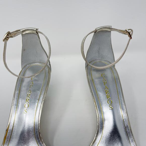 Caparros Size 9 Gold Metallic Starla Rhinestone Embellished Evening Heels Sandal - Picture 11 of 14